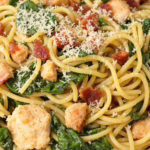 Chicken Bacon Spinach Spaghetti