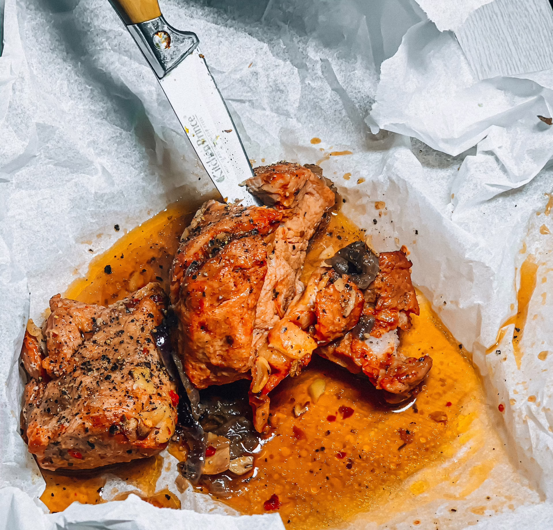 Spicy Honey Brushed Chicken Thighs