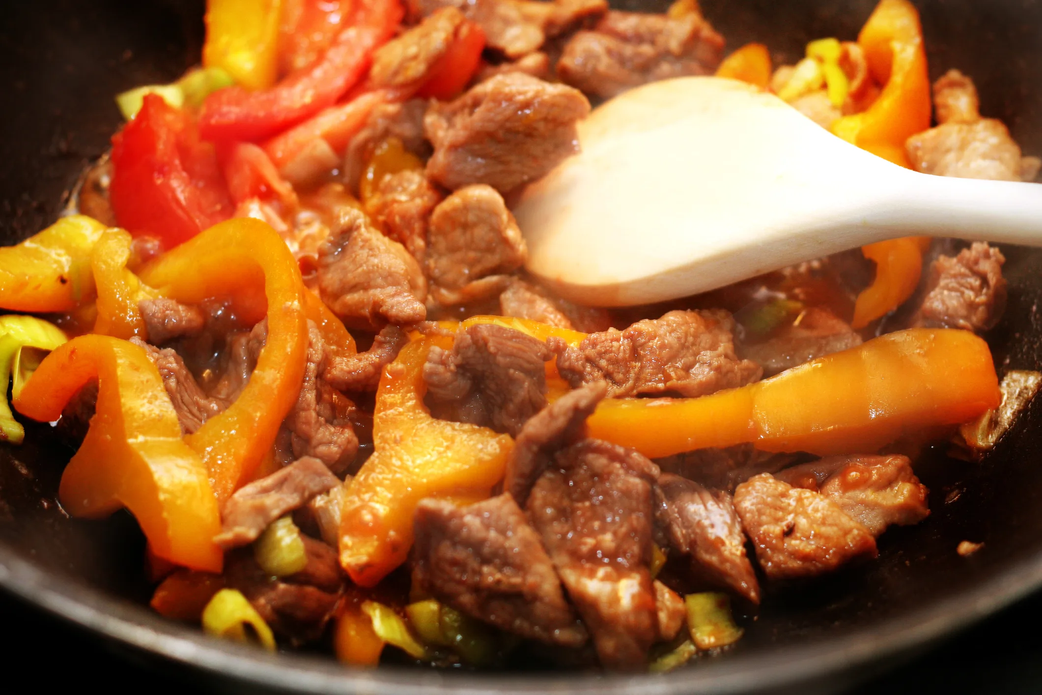 Stir Fried Beef and Nectarines