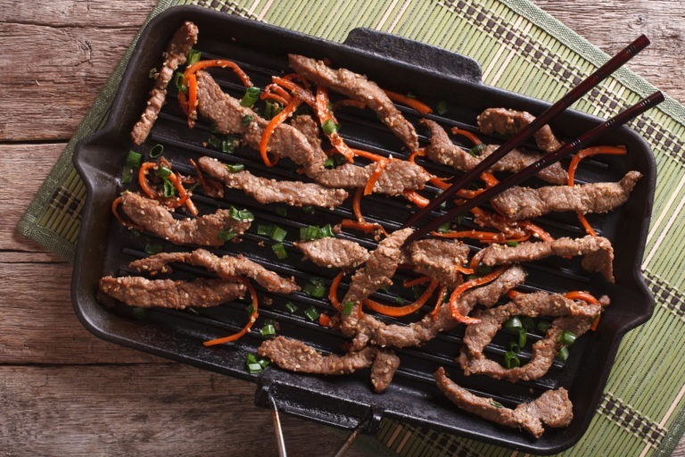 Bibimbap Style Korean Marinated Flank Steak rotated