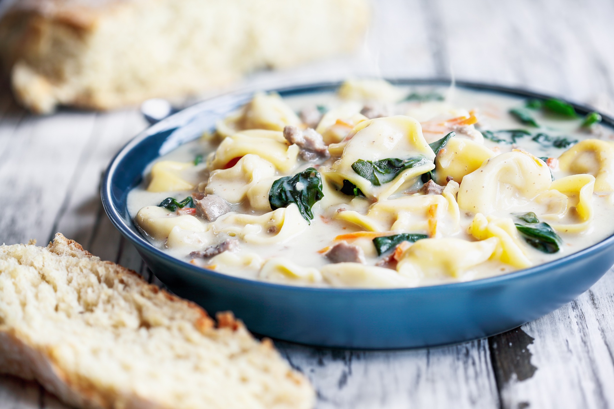Tortellini Spinach and Mushroom Soup
