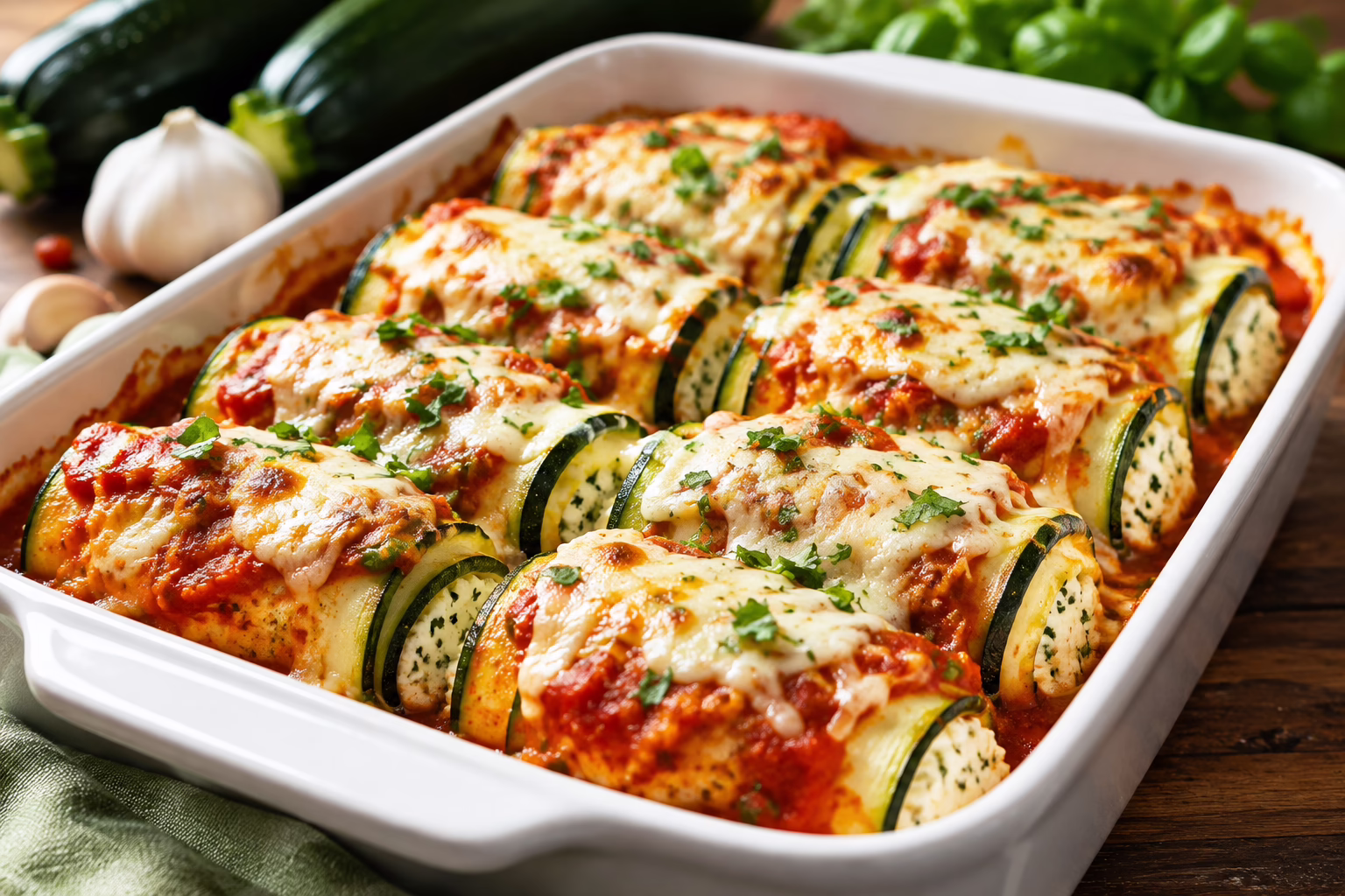 Zucchini Lasagna Roll Ups