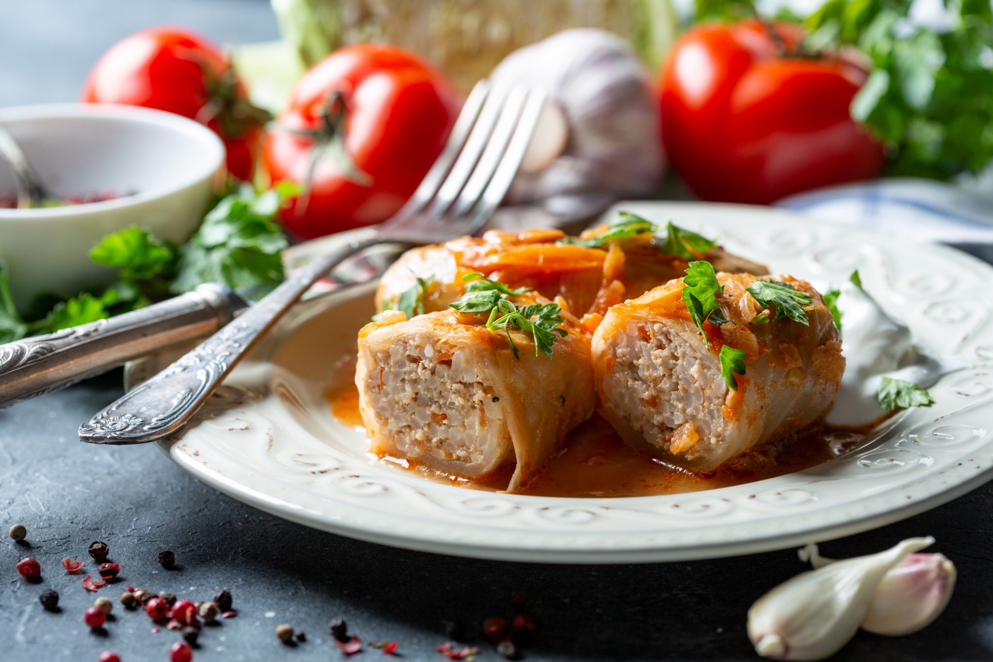 cabbage rolls with minced meat and sour cream 146829407 scaled